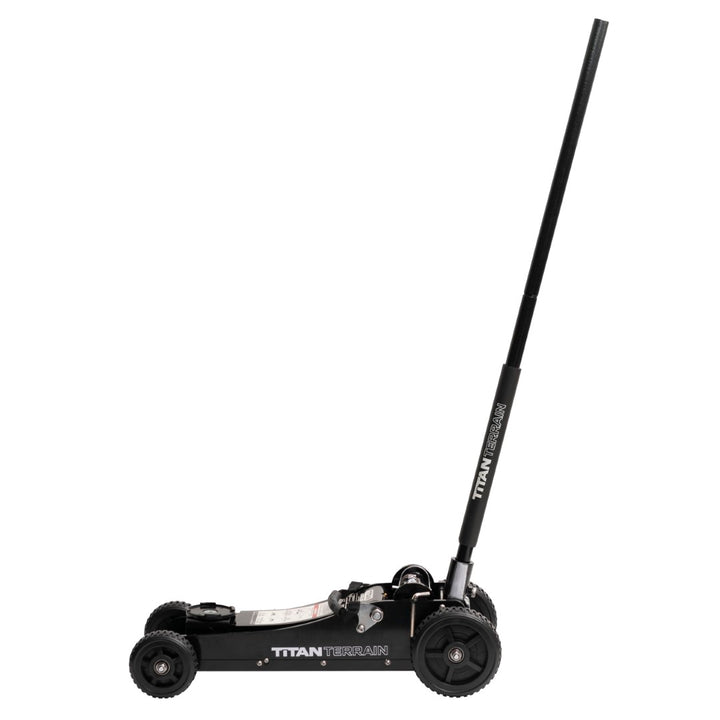 Side full-body view of Titan Terrain rugged off-road floor jack
