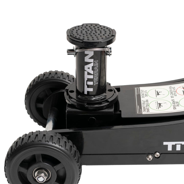 side view of Titan Terrain rugged off-road floor jack jack extension
