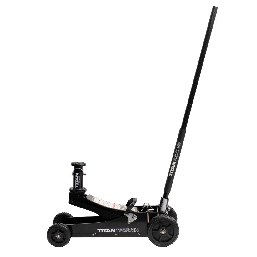 Side view of Titan Terrain rugged off-road floor jack