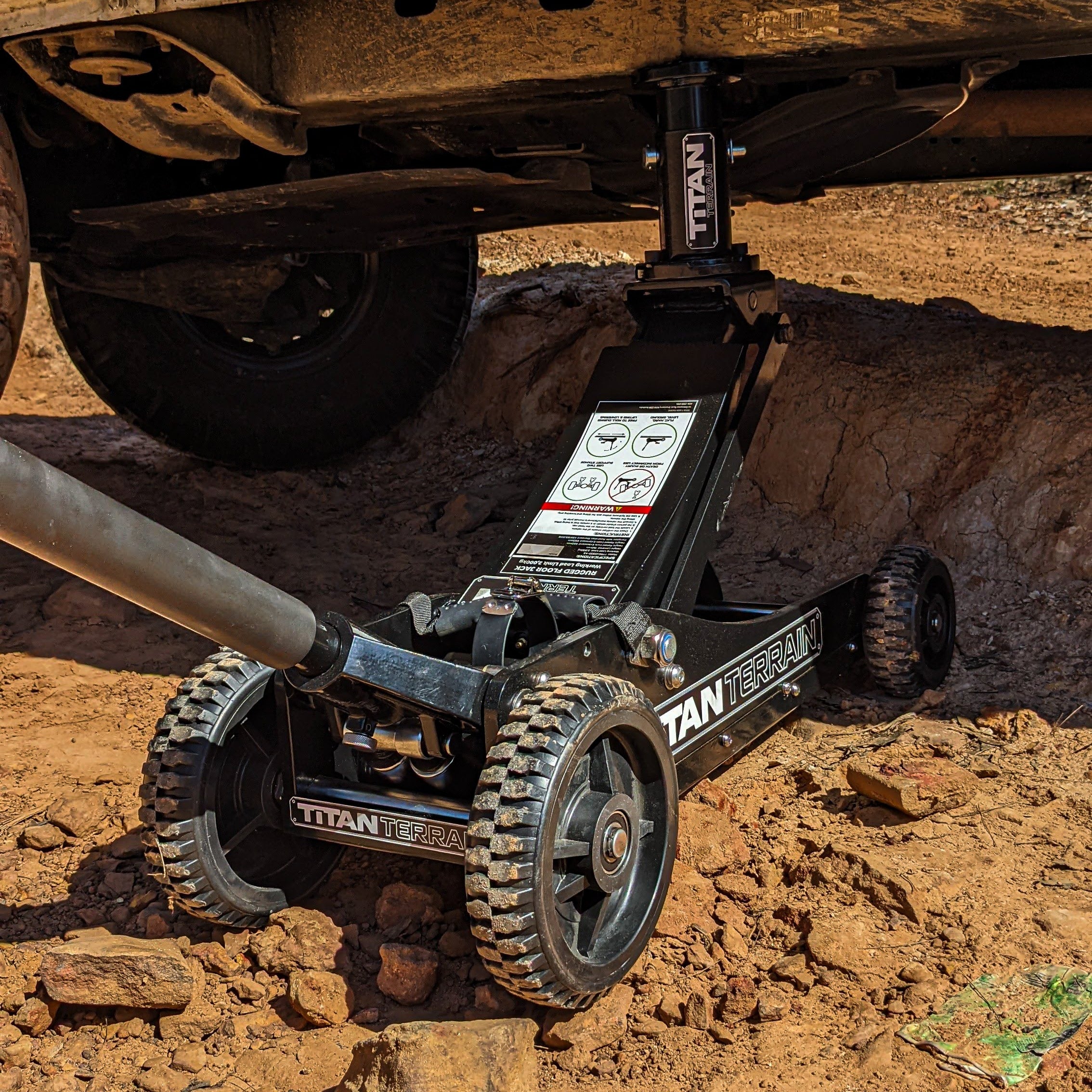 3 TONNE RUGGED FLOOR JACK - HI LIFT HYDRAULIC TROLLEY JACK - BLACK