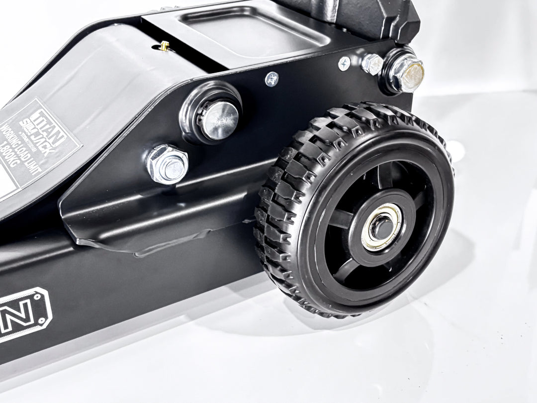 Close-up of Titan Terrain Slim jack rear wheel