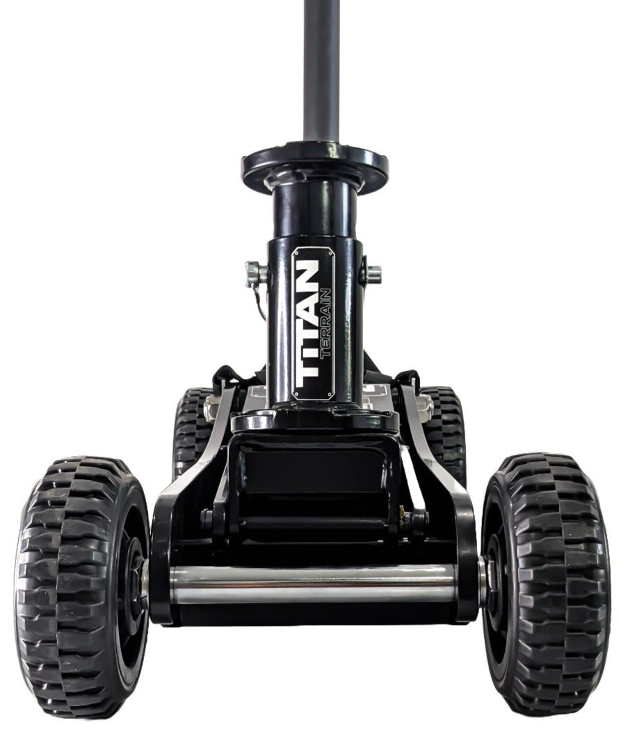 Zoomed front-view of Titan Terrain rugged off-road floor jack