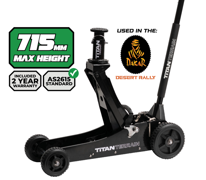 3 TONNE RUGGED FLOOR JACK - HI LIFT HYDRAULIC TROLLEY JACK - BLACK