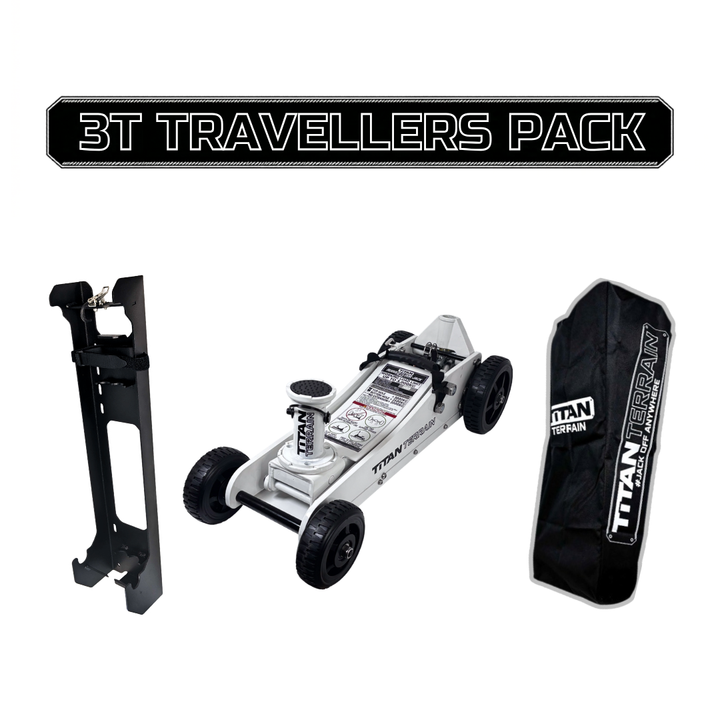 TITAN TERRAIN 3T Travellers Jack Pack - Includes 3000KG Jack, Bracket & Cover Bag