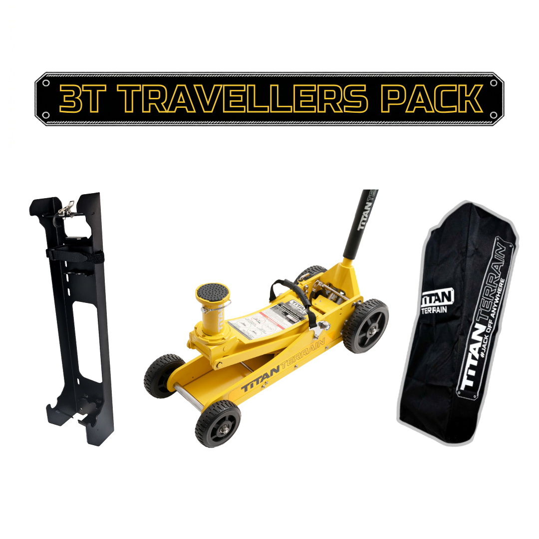 TITAN TERRAIN 3T Travellers Jack Pack - Includes 3000KG Jack, Bracket & Cover Bag