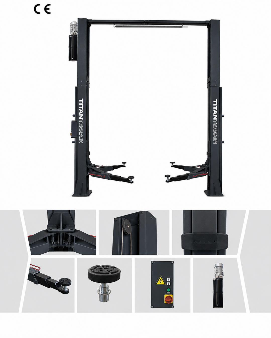5 TONNE 2-POST CAR HOIST AUTOMATIC SOLENOID LOCK RELEASE