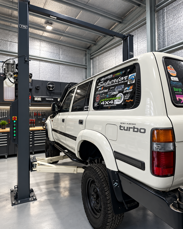 4.5 TONNE 2-POST CAR HOIST ELECTRIC LOCK RELEASE