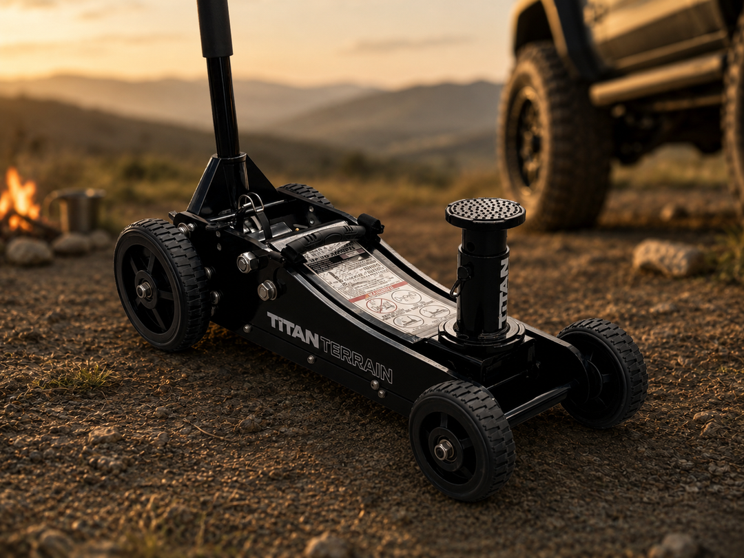 3 TONNE RUGGED FLOOR JACK - HI LIFT HYDRAULIC TROLLEY JACK - BLACK