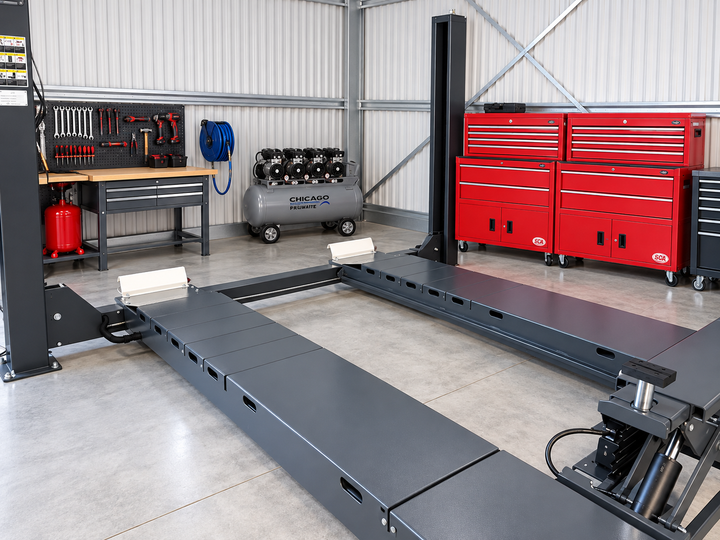 5.5 TONNE 4-POST CAR HOIST ELECTRIC LOCK RELEASE