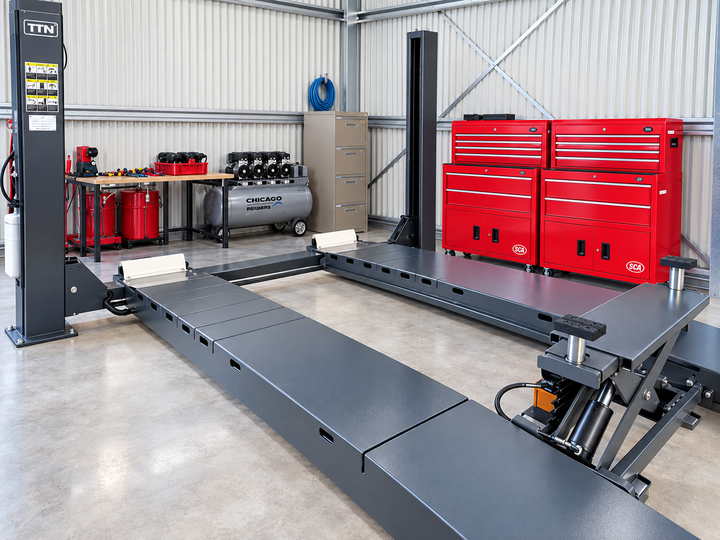 5.5 TONNE 4-POST CAR HOIST ELECTRIC LOCK RELEASE