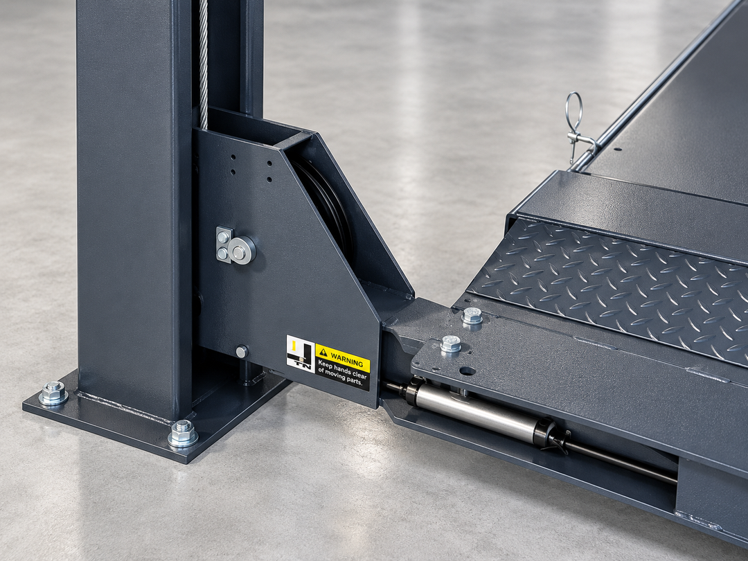 5.5 TONNE 4-POST CAR HOIST ELECTRIC LOCK RELEASE