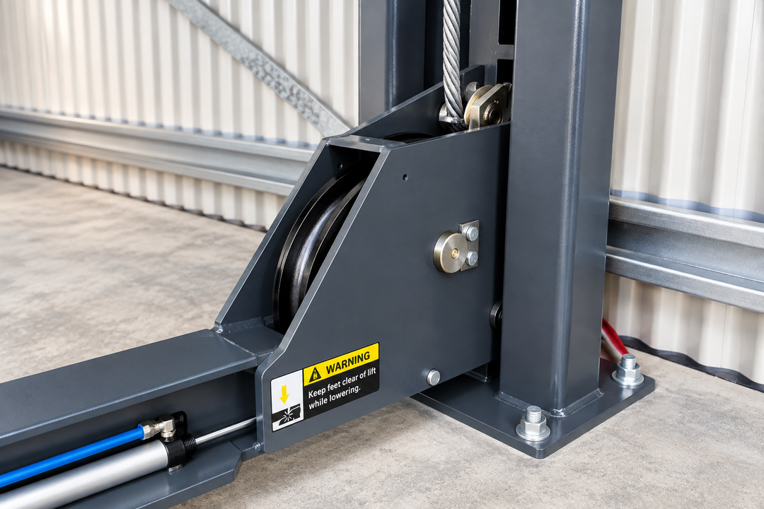 5.5 TONNE 4-POST CAR HOIST ELECTRIC LOCK RELEASE
