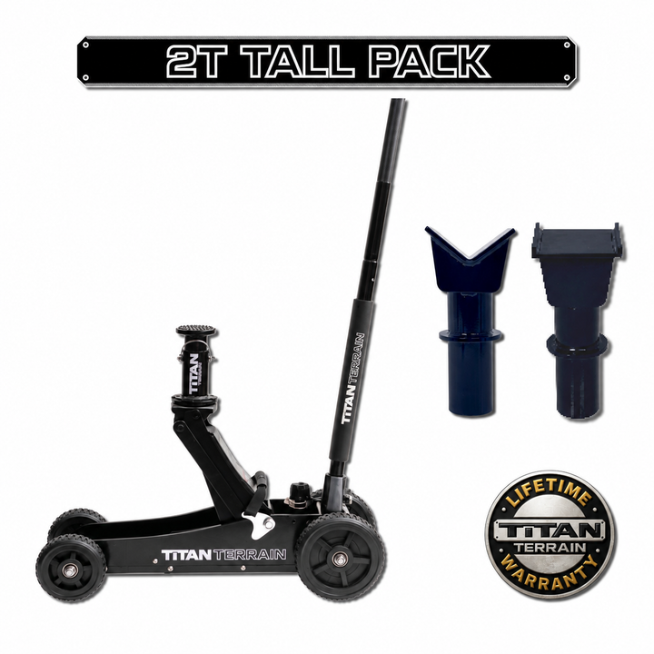 Titan Terrain 2T Extra Height Jack Pack - Includes 2000KG Jack, Extension Upgrades &amp; Lifetime Warranty