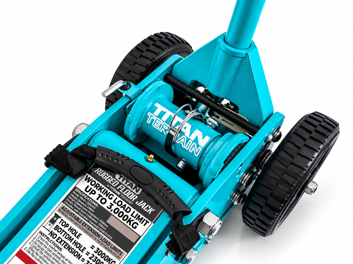 3 TONNE RUGGED FLOOR JACK - TURQUOISE EDITION