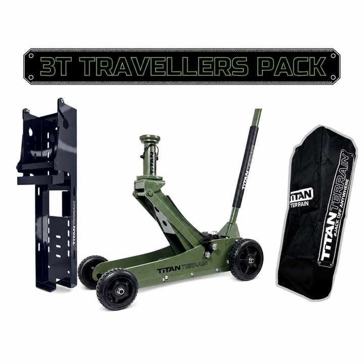 TITAN TERRAIN 3T Travellers Jack Pack - Includes 3000KG Jack, Bracket & Cover Bag