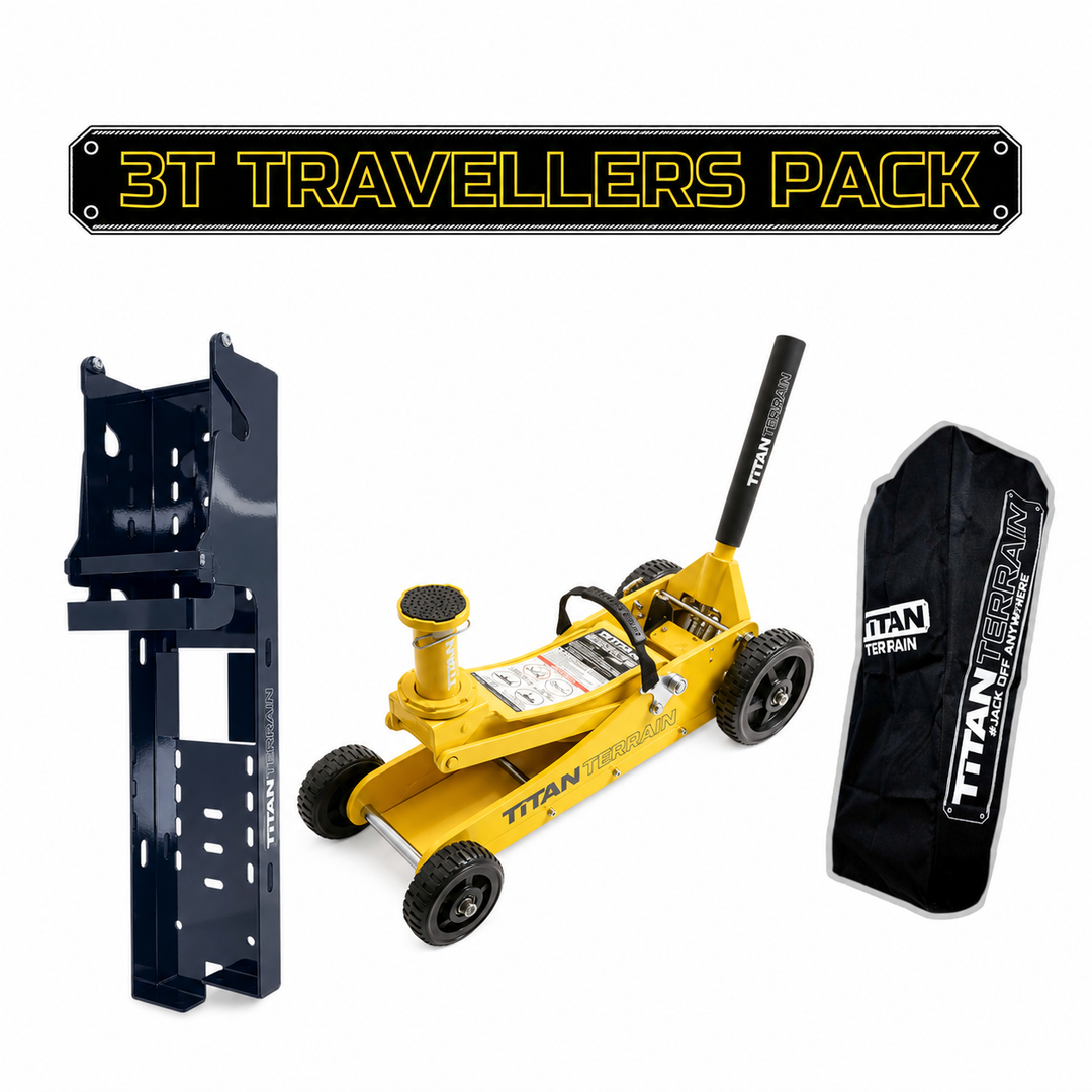 TITAN TERRAIN 3T Travellers Jack Pack - Includes 3000KG Jack, Bracket & Cover Bag