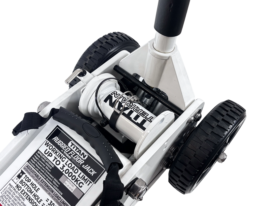 3 TONNE RUGGED FLOOR JACK - WHITE EDITION