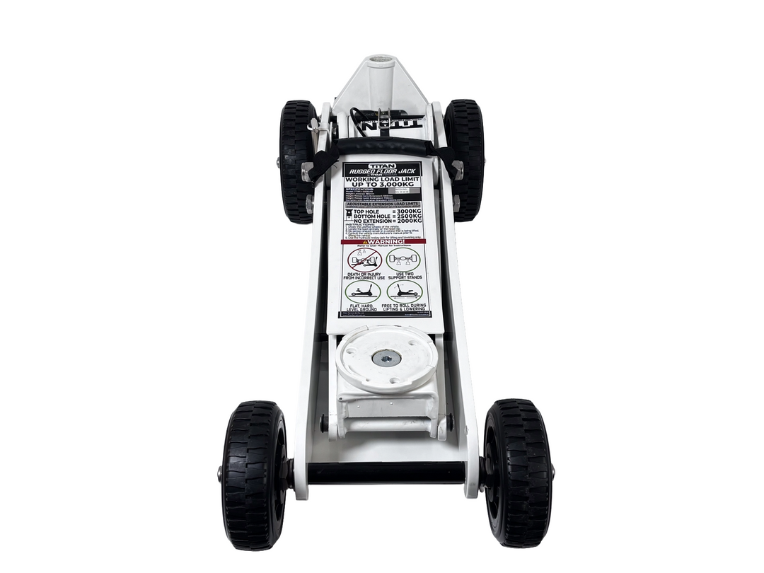 3 TONNE RUGGED FLOOR JACK - WHITE EDITION