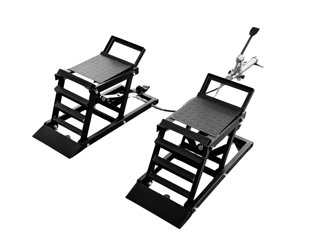 HYDRAULIC RAMP JACKS (Pair) - 1350KG - Low Clearance, Rapid Portable Hoist with Lockout