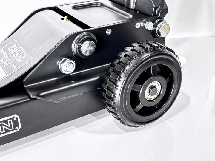 Close-up of Titan Terrain Slim jack rear wheel