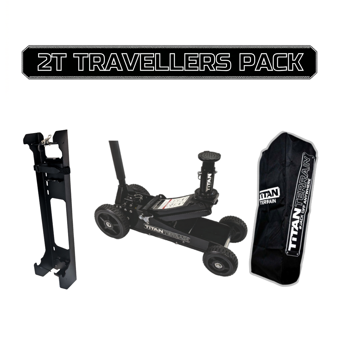 Titan Terrain 2T travellers jack pack with jack, bracket and cover bag