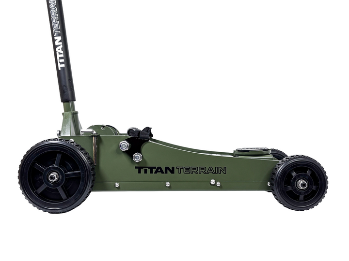 Titan Terrain 3 tonne rugged floor jack in army green