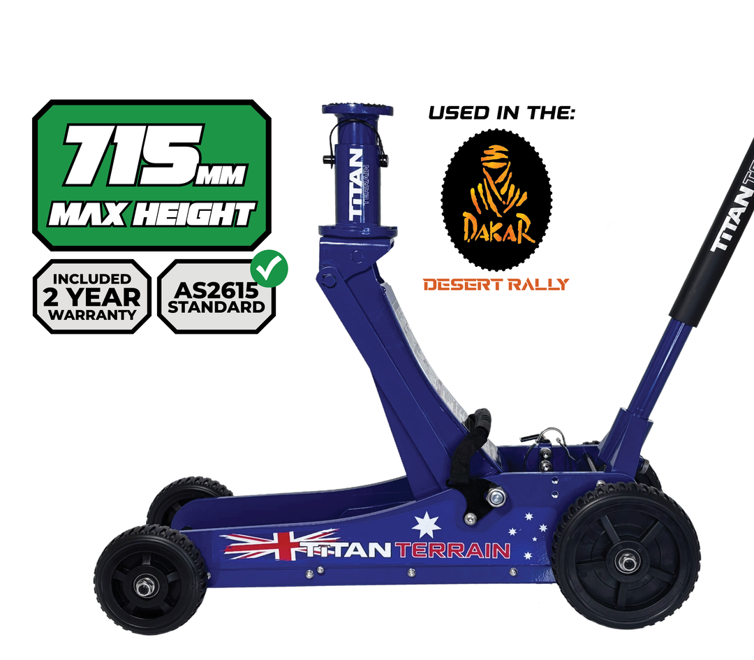 Titan Terrain 3 tonne rugged floor jack Aussie flag edition