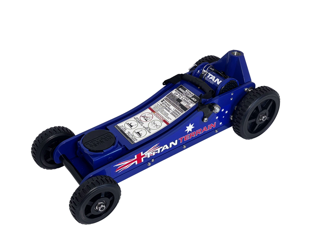 Titan Terrain 3 tonne rugged floor jack Aussie flag edition