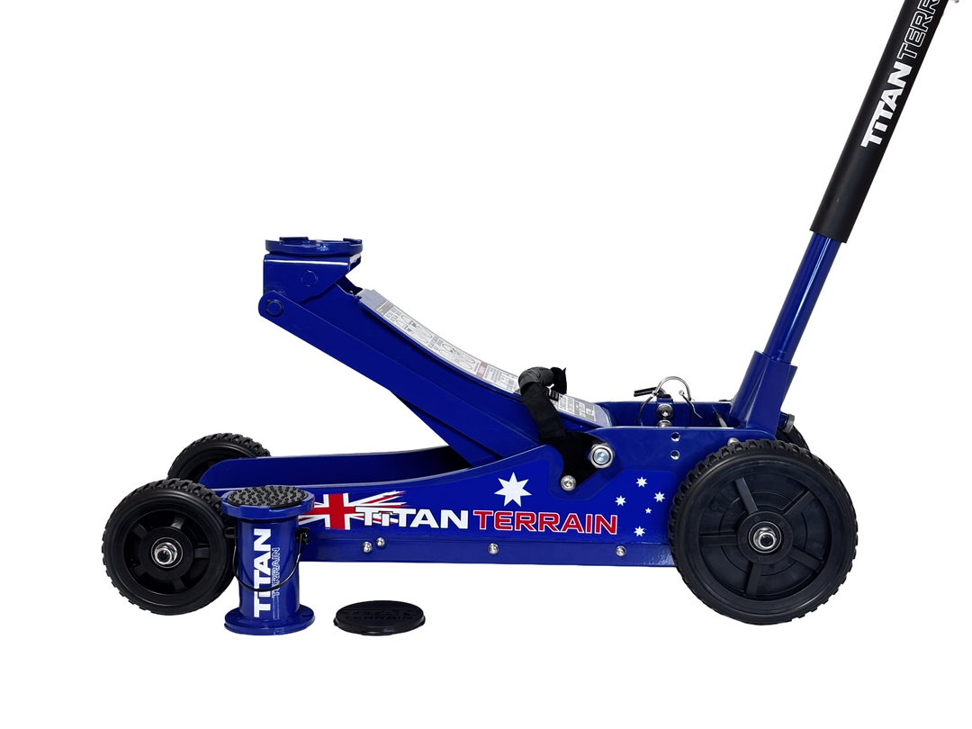 Titan Terrain 3 tonne rugged floor jack Aussie flag edition