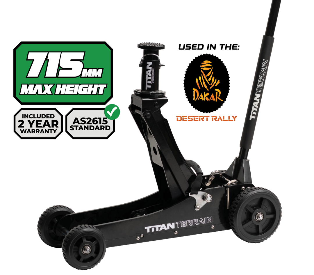 Titan Terrain 3 tonne rugged floor jack in black