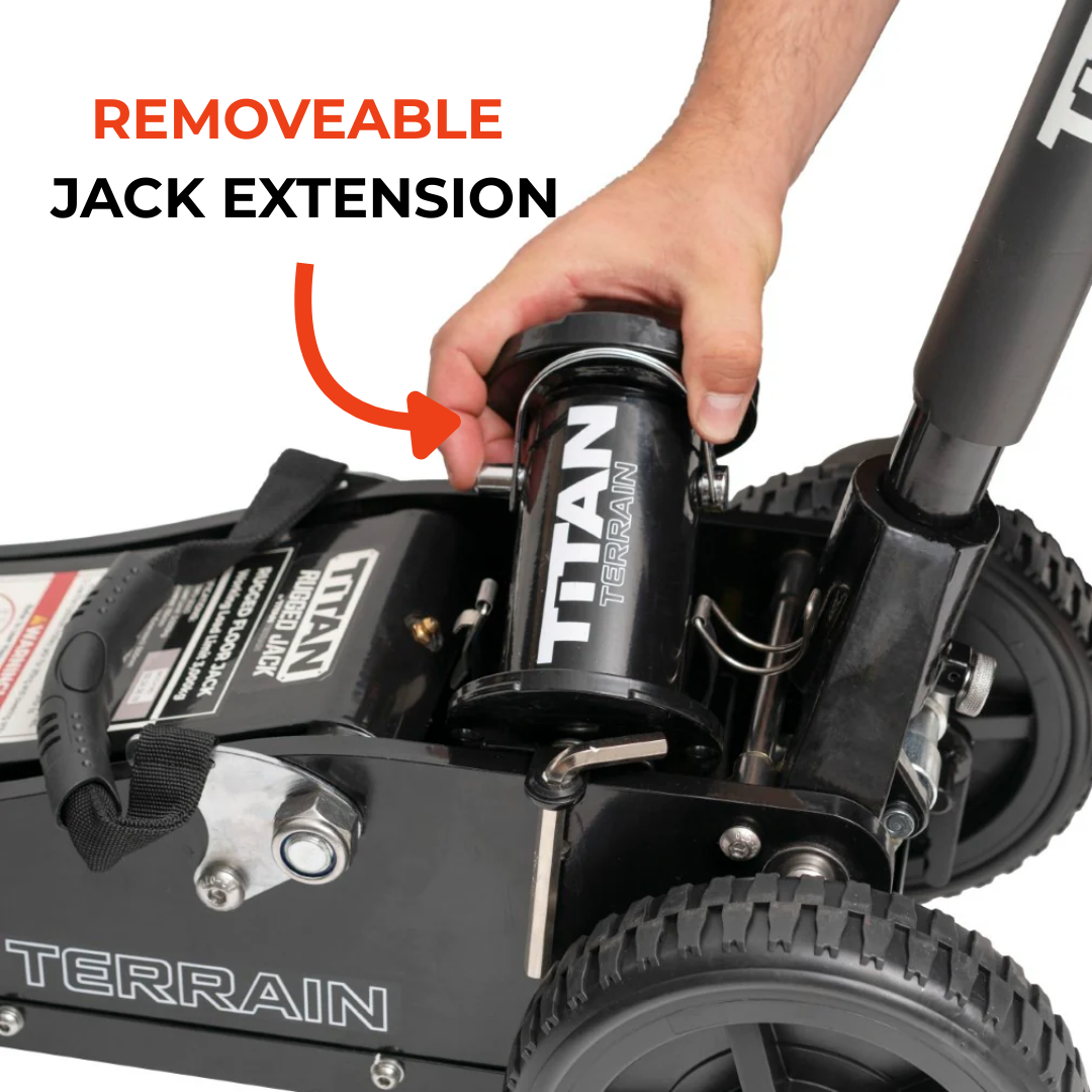 Titan Terrain 3 tonne rugged floor jack in black