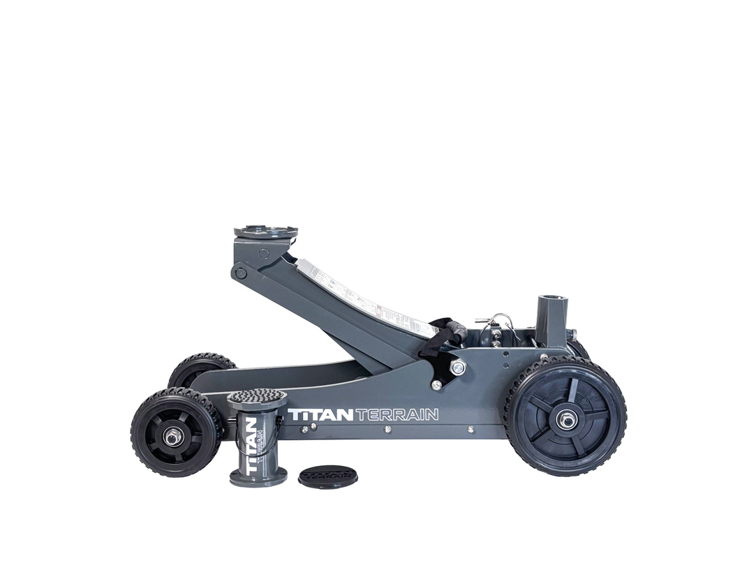 Titan Terrain 3 tonne rugged floor jack in graphite grey