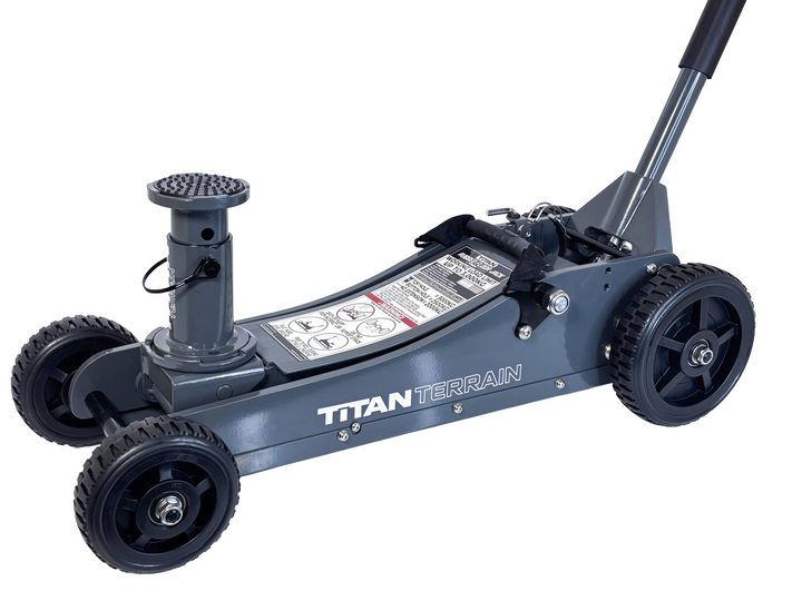 Titan Terrain 3 tonne rugged floor jack in graphite grey