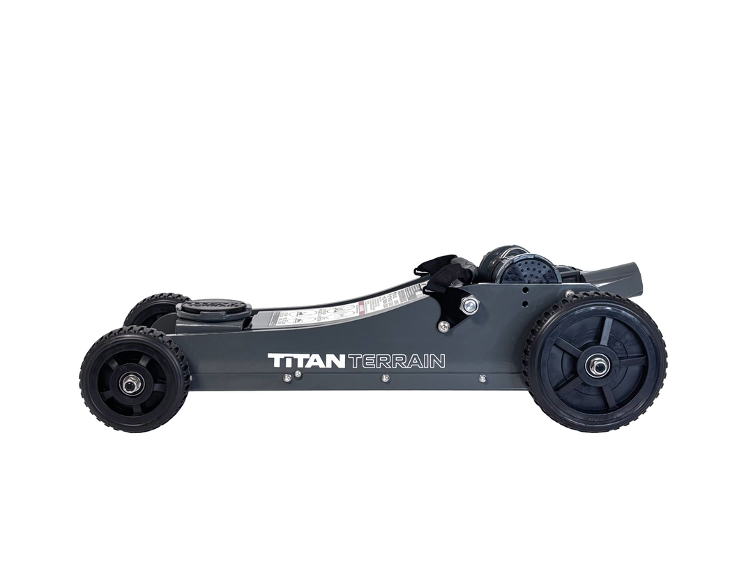 Titan Terrain 3 tonne rugged floor jack in graphite grey
