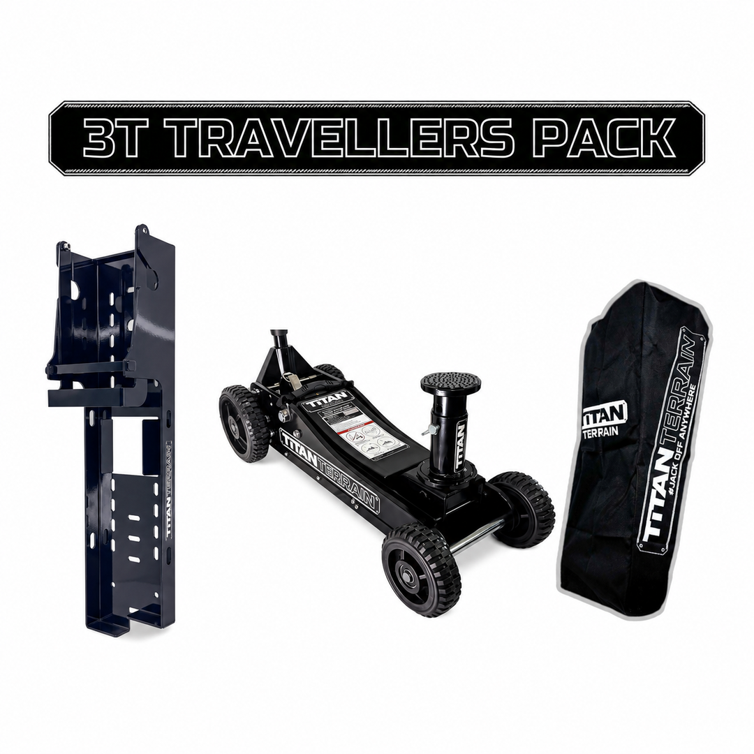 Titan Terrain 3T travellers jack pack with jack, bracket and cover bag