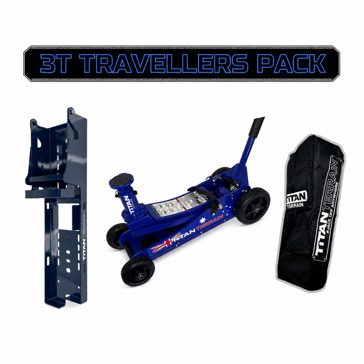 Titan Terrain 3T travellers jack pack with jack, bracket and cover bag