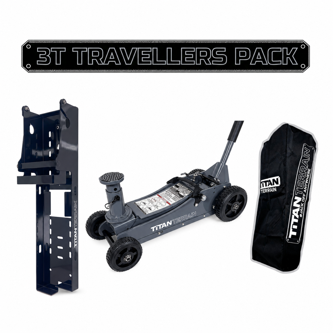 Titan Terrain 3T travellers jack pack with jack, bracket and cover bag