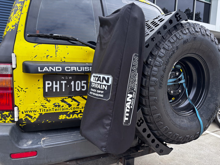 Titan Terrain cover bag for rugged floor jack and mounting bracket