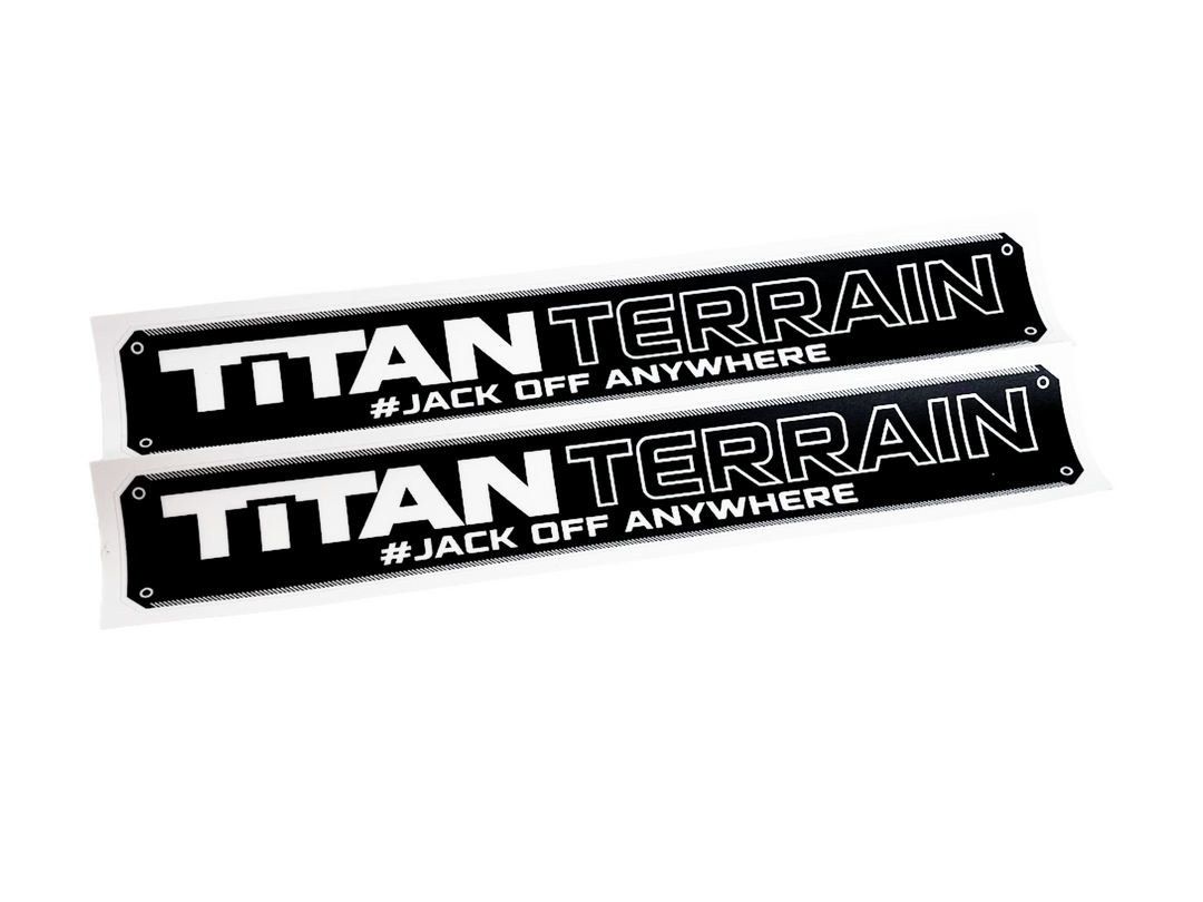 Titan Terrain medium sticker pair with Jack Off Anywhere 37cm