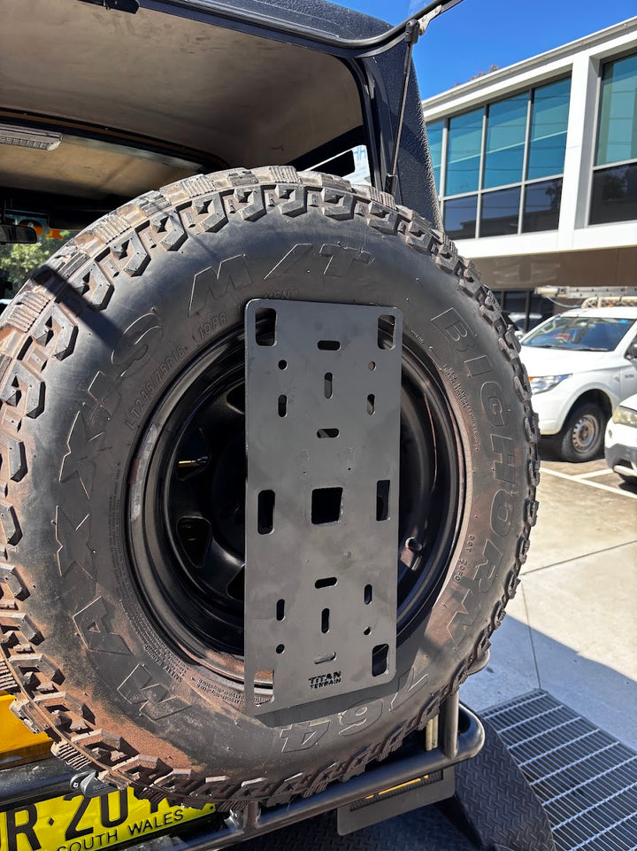 Titan Terrain spare tyre mounting bracket for rugged floor jack